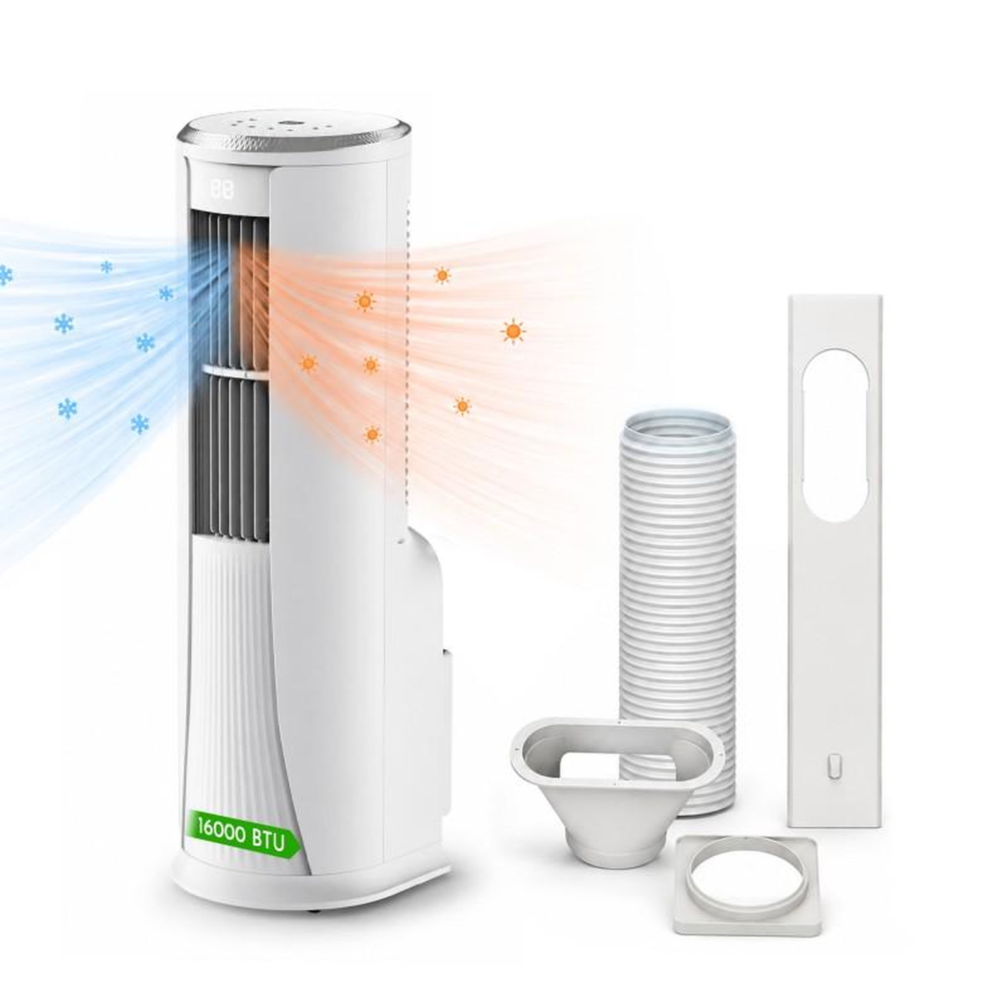 Climatiseur mobile réversible - 16 000 btu - froid & chaud - pompe à chaleur intégré