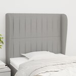 VIDAXL Tete de lit avec oreilles Gris clair 83x23x118/128 cm Tissu