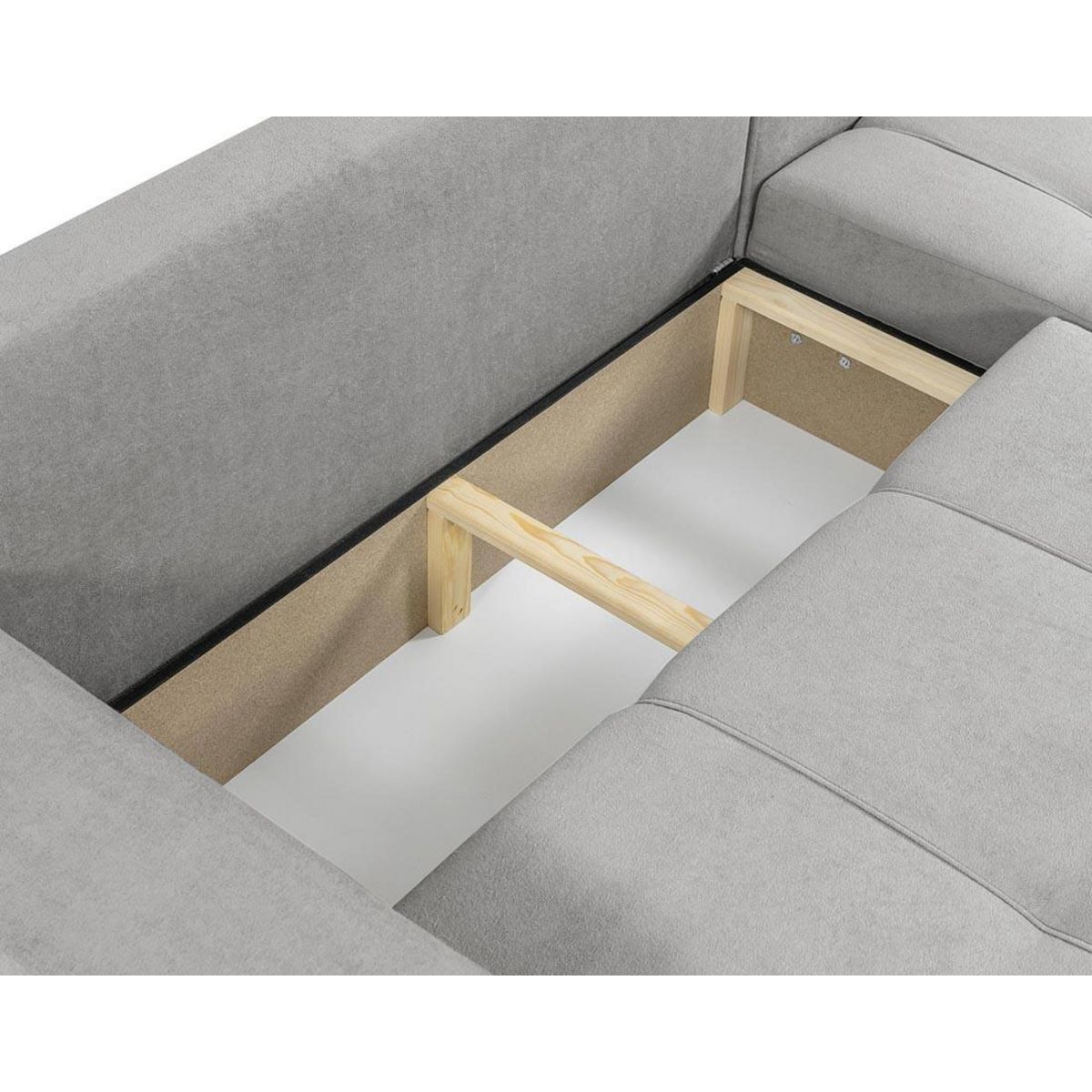 BEST MOBILIER Nicole - canapé d'angle réversible 4 places convertible avec coffre en tissu