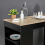 Voir la diapositive 3 : TOILINUX Table de bar mange debout Cheers avec 4 niches de rangement en MDF - Noir et Marron