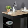 Voir la diapositive 3 : TOILINUX Table de bar mange debout Cheers avec 4 niches de rangement en MDF - Noir et Marron