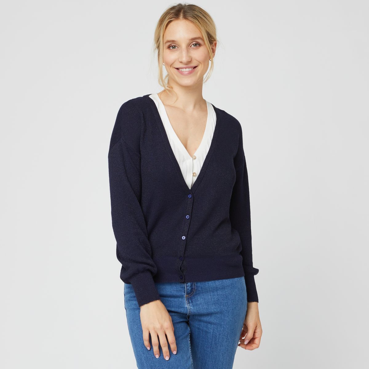 INEXTENSO Gilet col v femme