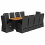 Voir la diapositive 2 : VIDAXL Ensemble a manger de jardin 11 pcs coussins noir resine tressee