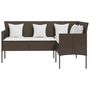 Voir la diapositive 4 : VIDAXL Ensemble de canapes en L 5pcs et coussins resine tressee marron