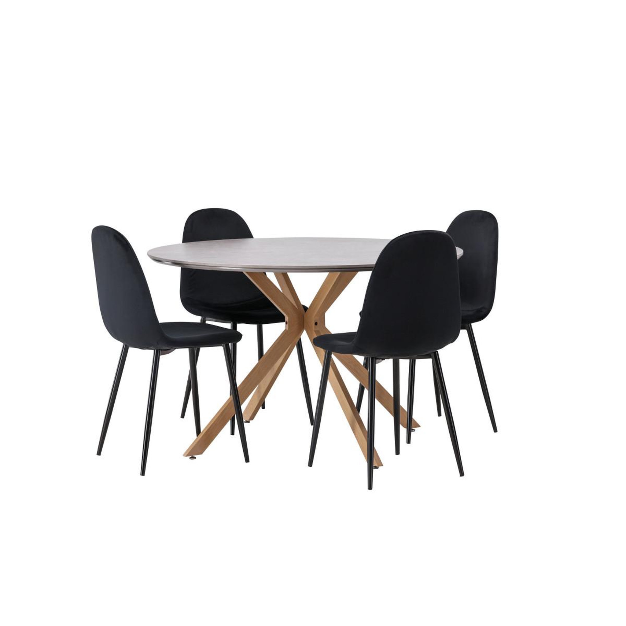 Voir la diapositive 3 : Paris Prix Ensemble table à manger & 4 chaises  piazza & polar  120cm gris & noir