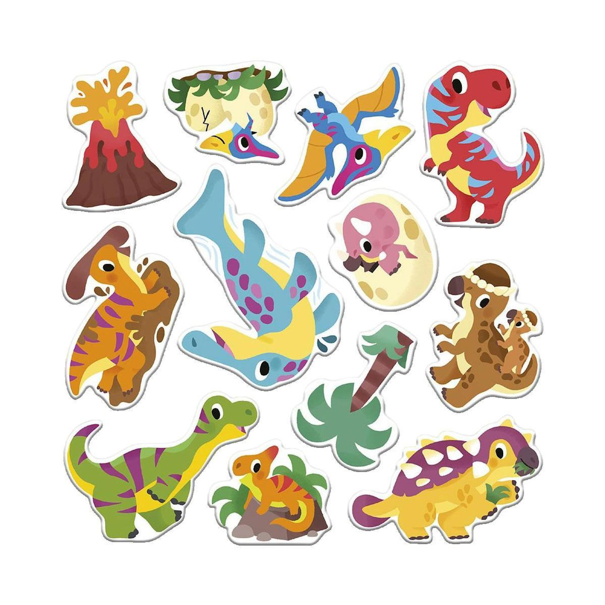 JANOD Autocollants Janod Dinosaures repositionnables jaunes