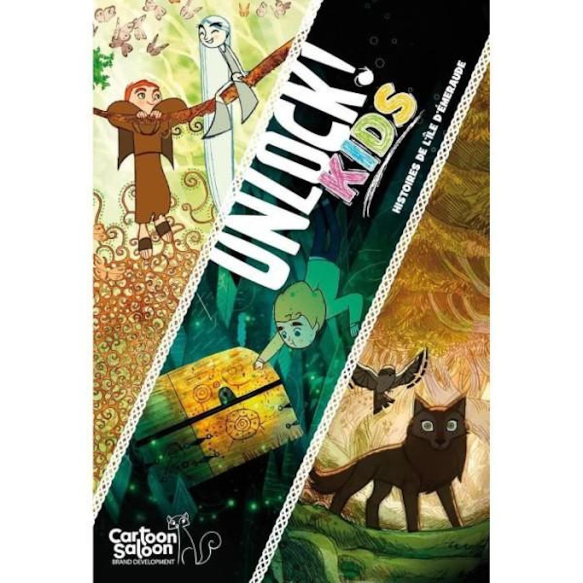 Asmodee Jeu d escape game Asmodee Unlock ! Kids Histoire de l Île d Émeraude