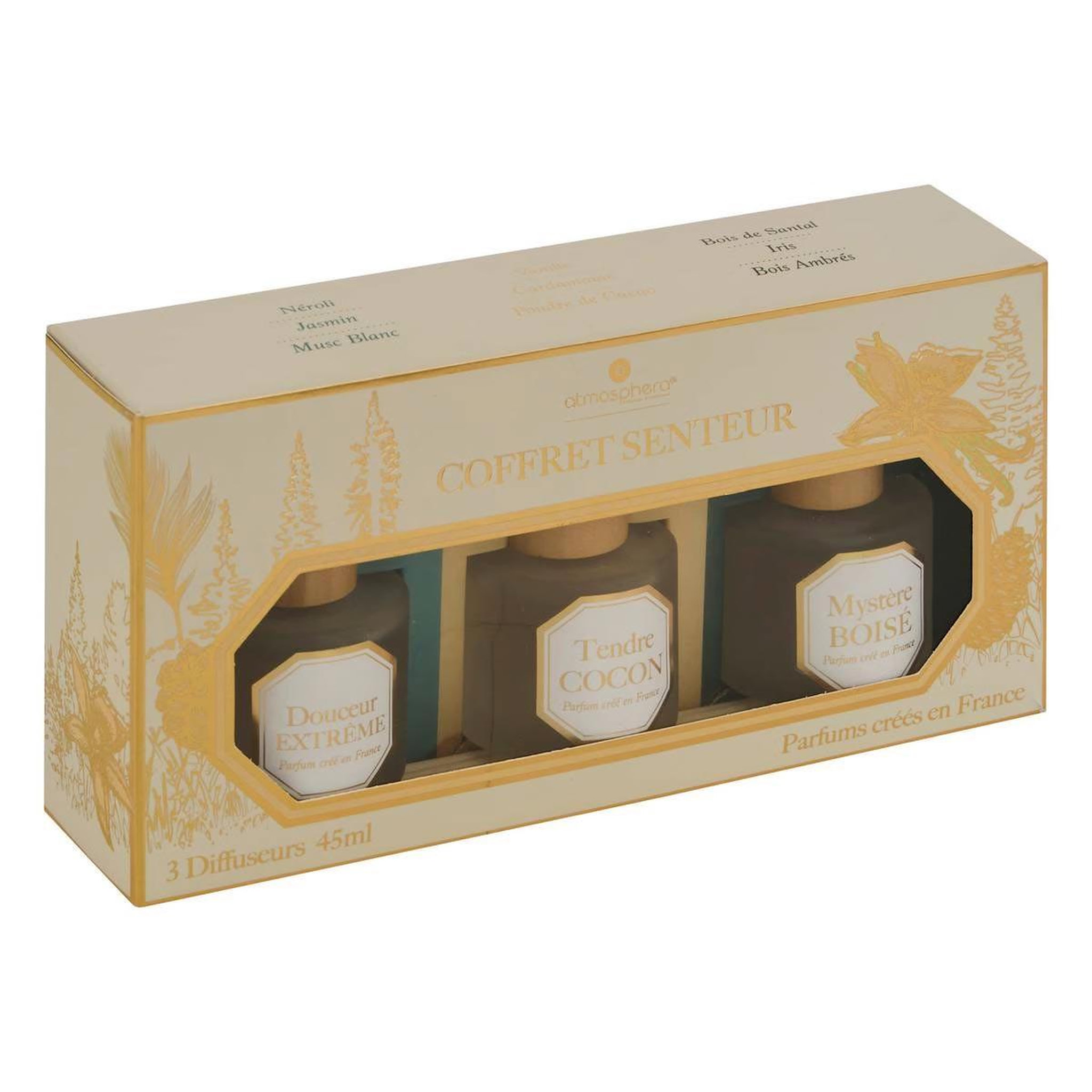 ATMOSPHERA Coffret senteur 3 diffuseurs  elise  45ml multicolore