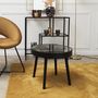 Voir la diapositive 6 : The Home Deco Factory Table d'appoint avec horloge - Diam. 50 cm x H. 43,5 cm - Noir