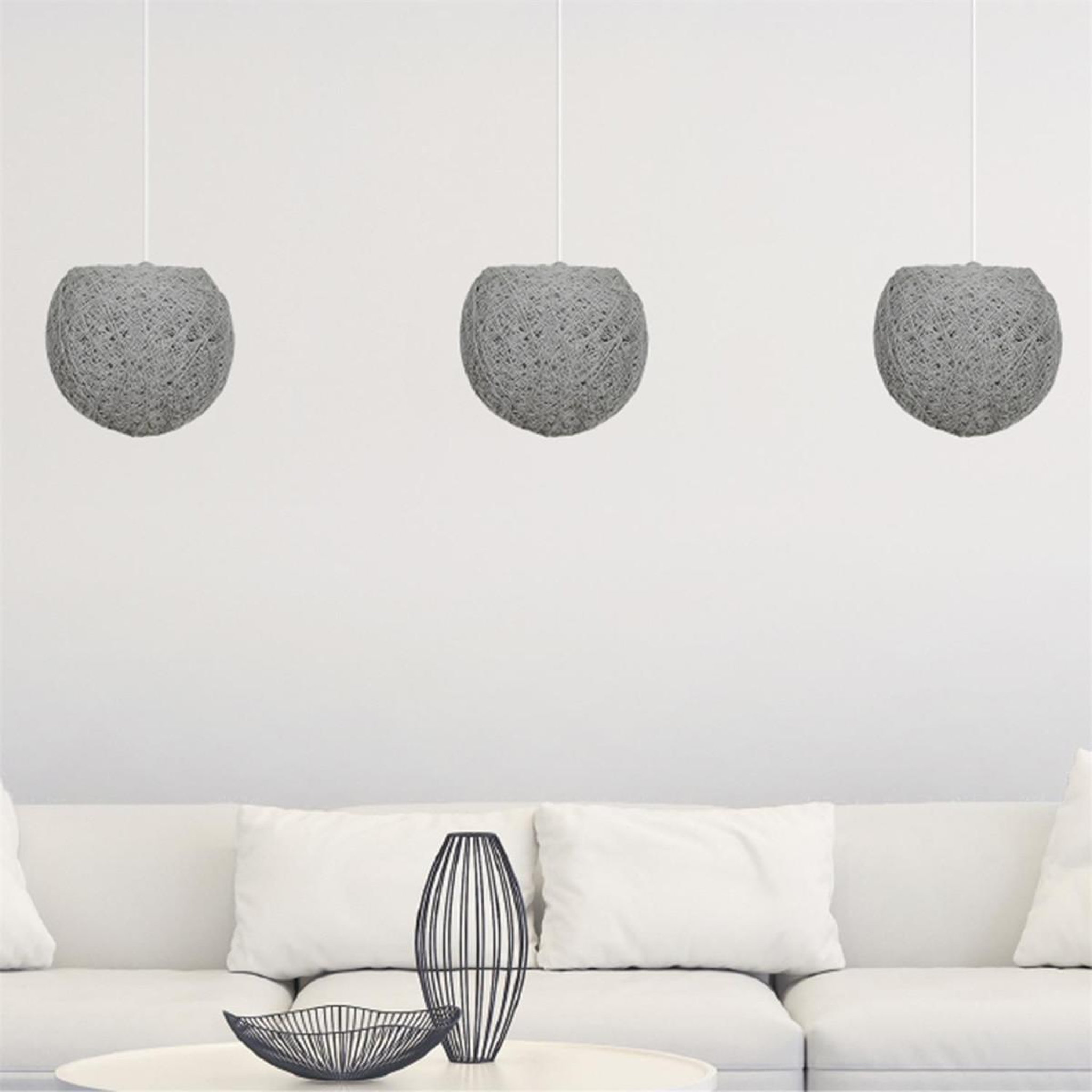 Voir la diapositive 2 : The Home Deco Factory Abat-jour intérieur  suspension  20cm gris