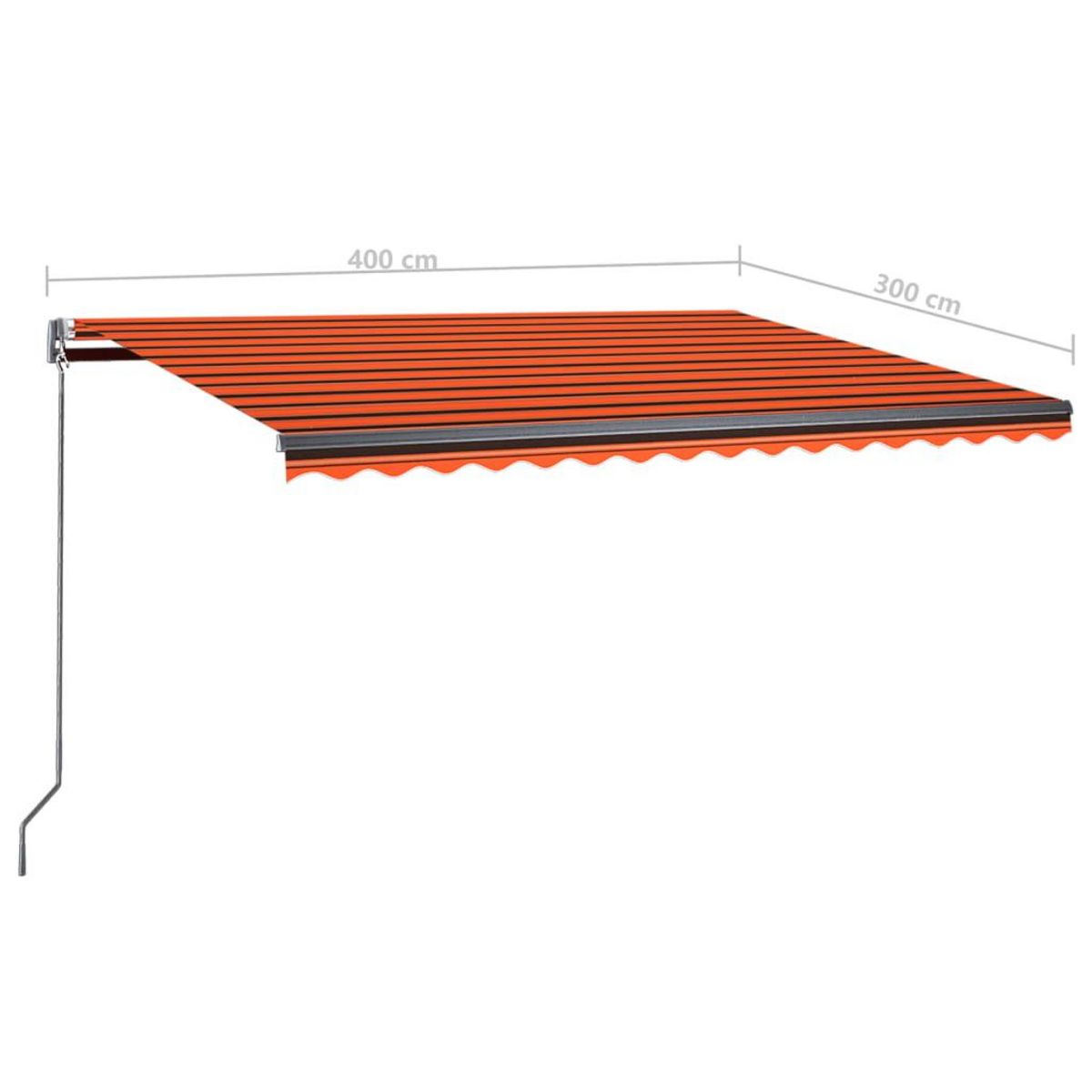VIDAXL Auvent automatique capteur de vent/LED 400x300 cm Orange/marron