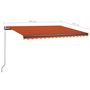 Voir la diapositive 6 : VIDAXL Auvent automatique capteur de vent/LED 400x300 cm Orange/marron