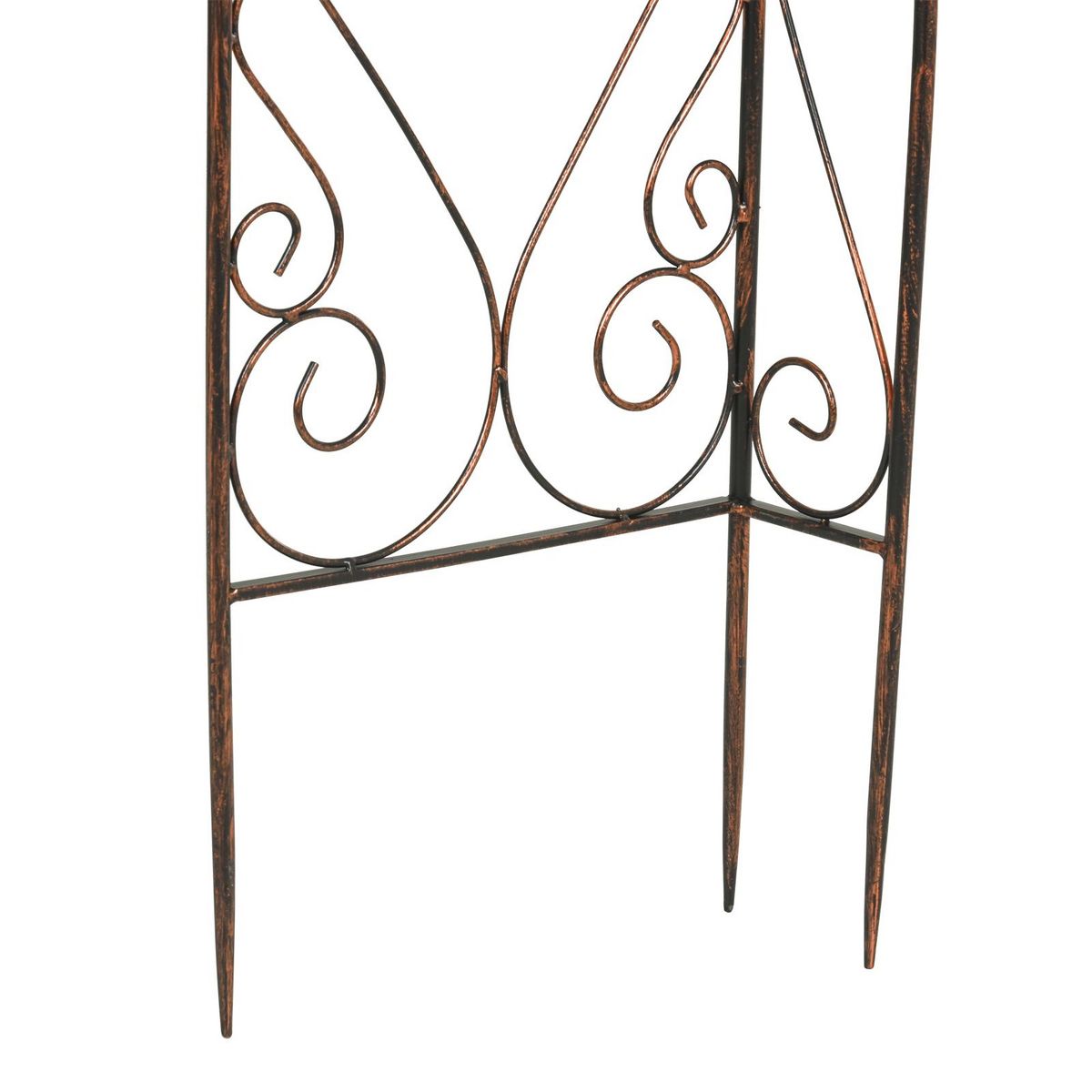 OUTSUNNY Arche de jardin arche à rosiers style fer forgé dim. 120L x 30l x 226H cm métal époxy noir vieilli cuivré