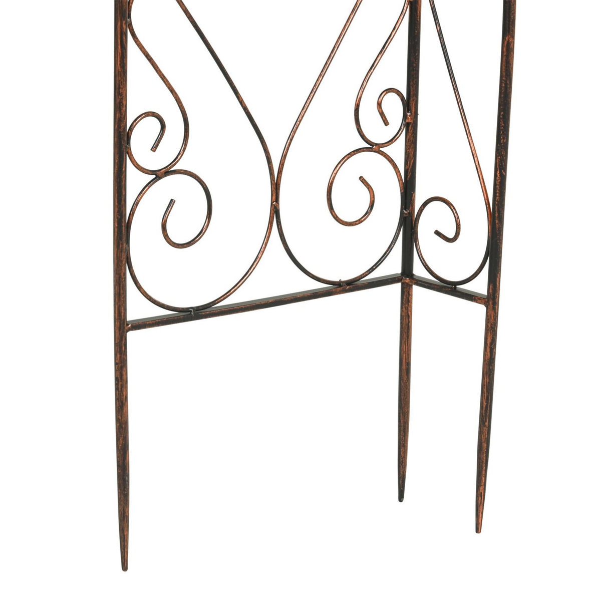 OUTSUNNY Arche de jardin arche à rosiers style fer forgé dim. 120L x 30l x 226H cm métal époxy noir vieilli cuivré