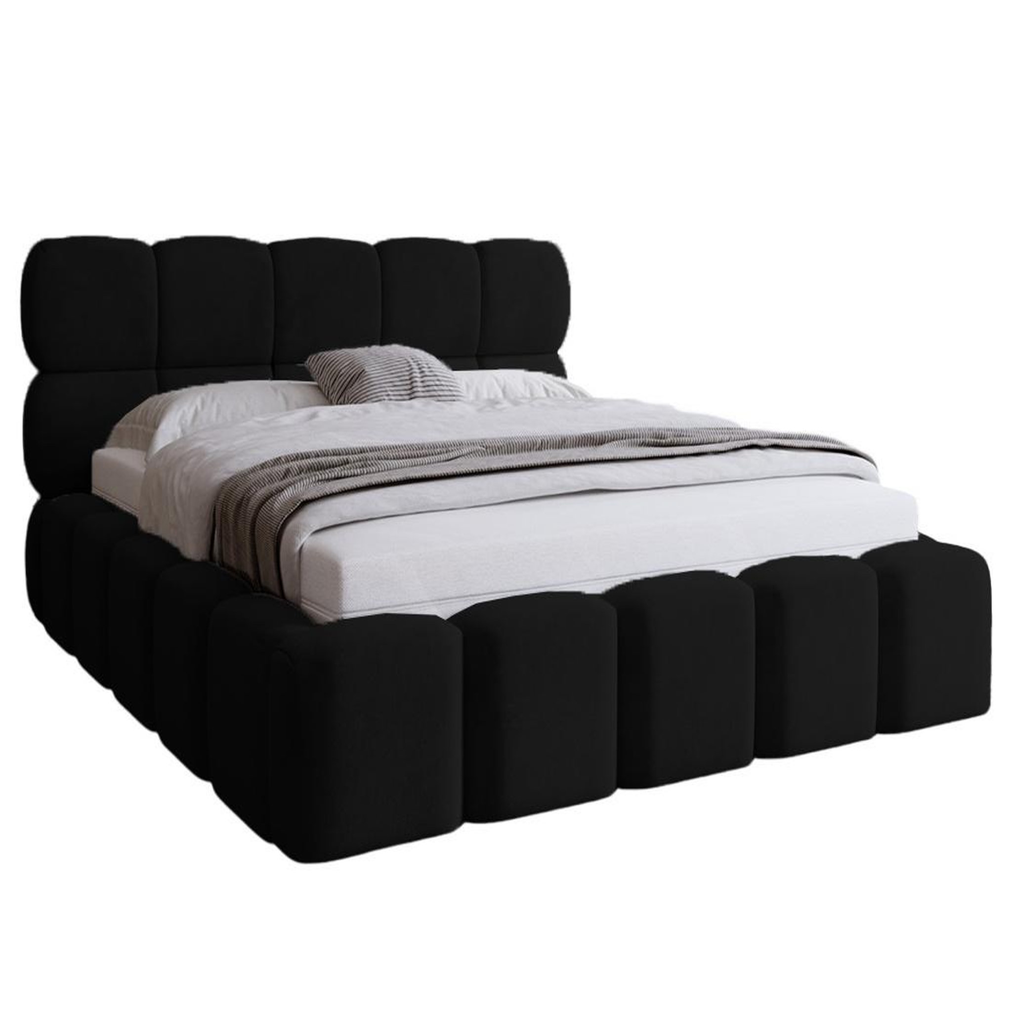 Voir la diapositive 4 : BEST MOBILIER Mariposa - lit coffre - 140x200 cm - sommier inclus - en velours