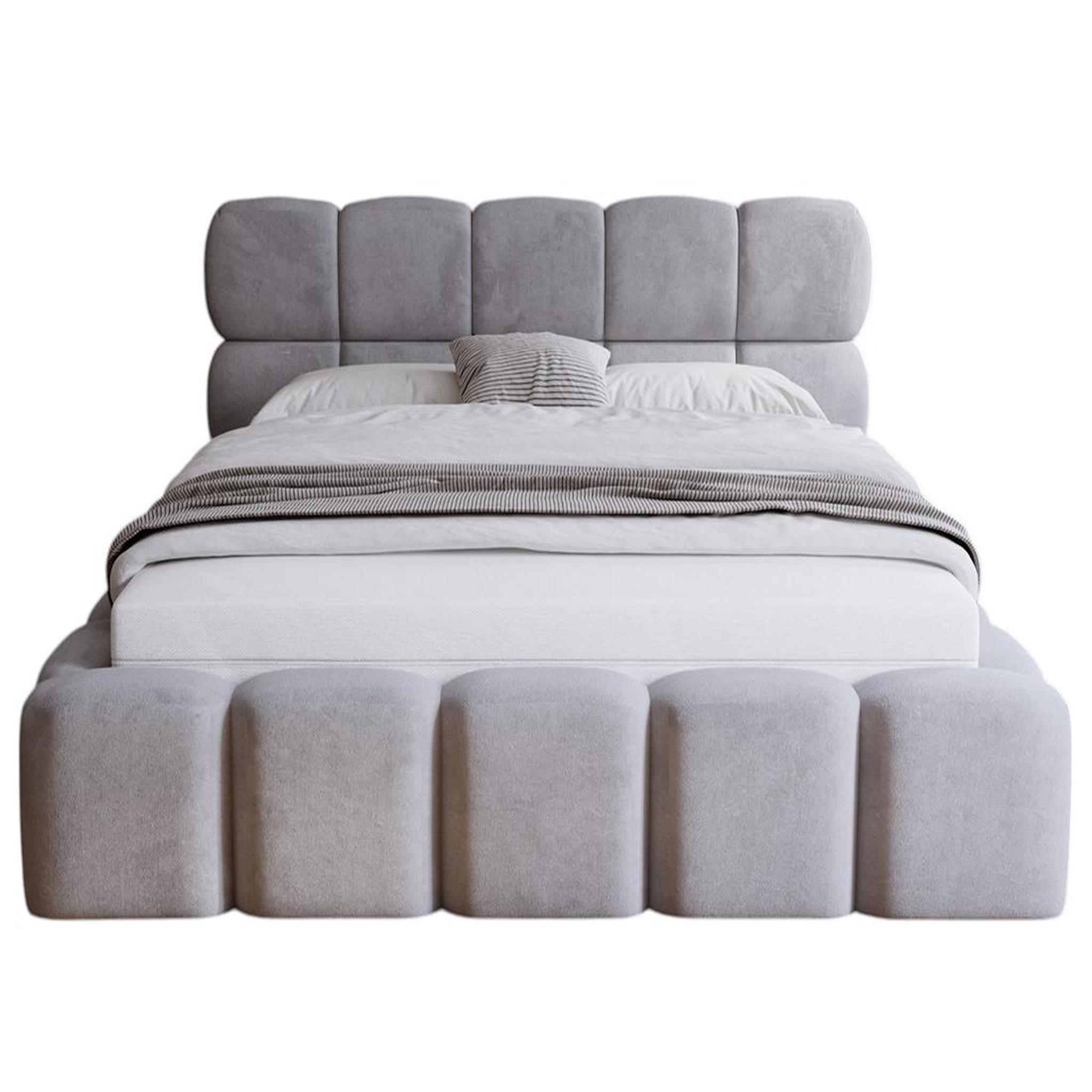 Voir la diapositive 4 : BEST MOBILIER Mariposa - lit coffre - 140x200 cm - sommier inclus - en velours