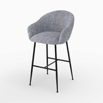 MAISON PAVANE Chaise de bar en tissu gris chiné 76 cm-Socky