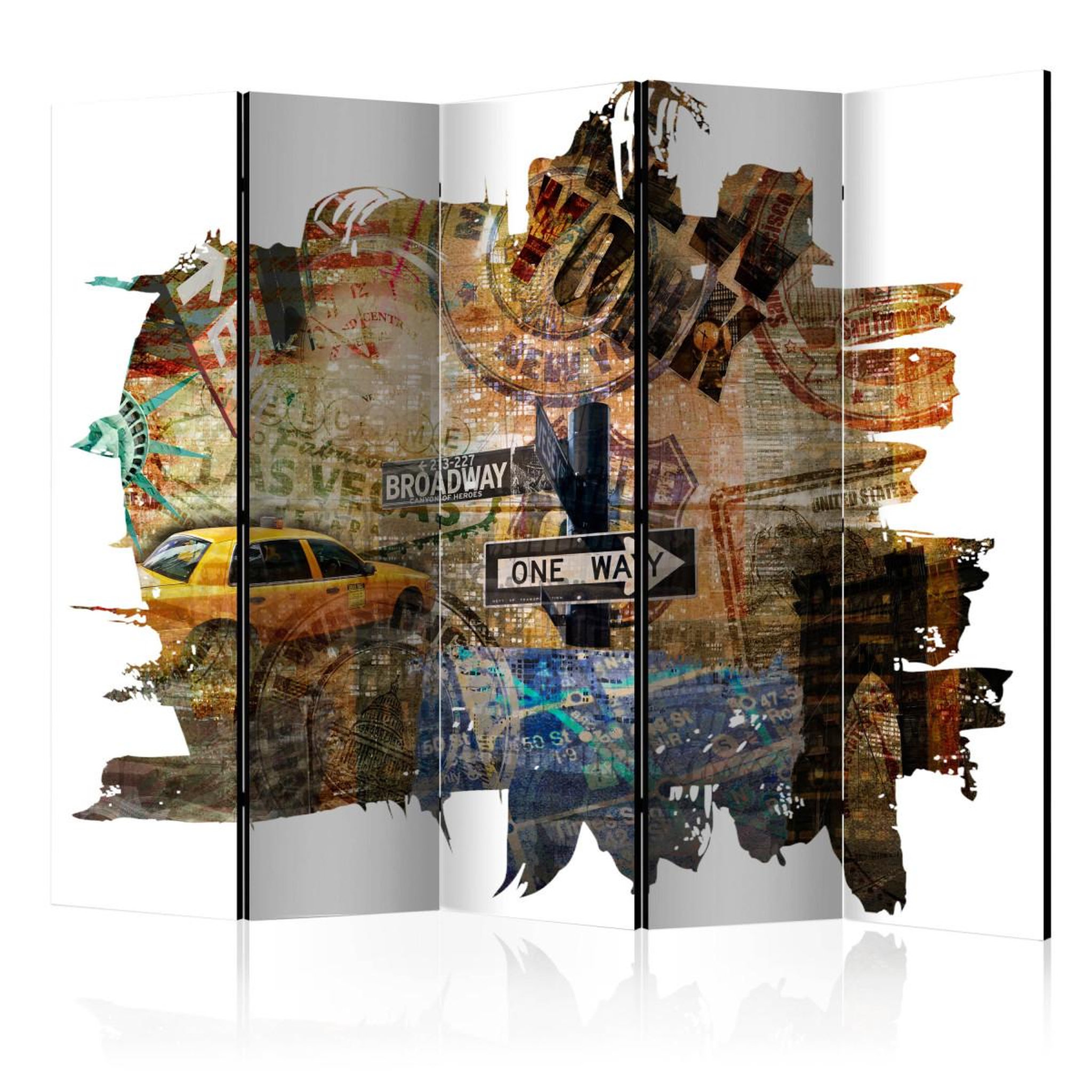 Paris Prix Paravent 5 volets  new york collage  172x225cm