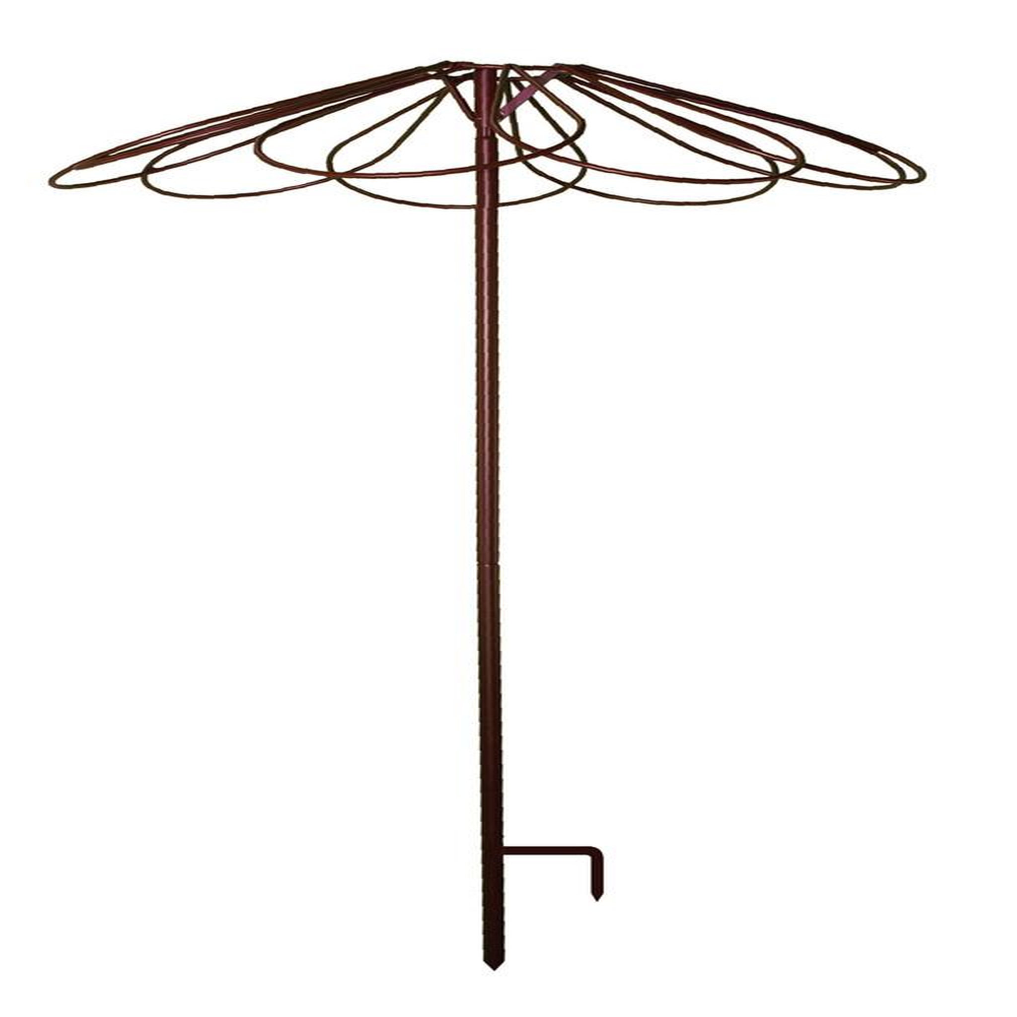 CENTRALE BRICO Tuteur parapluie 9 pétales fer vieilli - 100x250 cm - Acier époxy