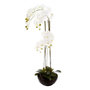 Voir la diapositive 1 : ATMOSPHERA Fleur Artificielle en Pot  Orchidée  115cm Blanc