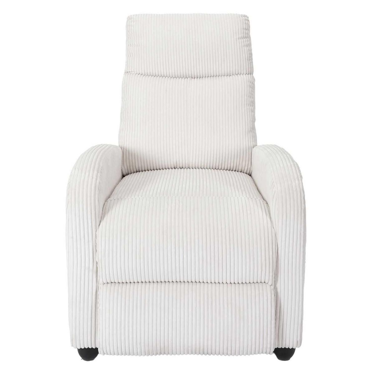 The Home Deco Factory Fauteuil relax multiposition en tissu côtelé Drammen - Beige