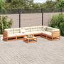 Voir la diapositive 3 : VIDAXL Salon de jardin 8 pcs avec coussins marron cire bois pin massif