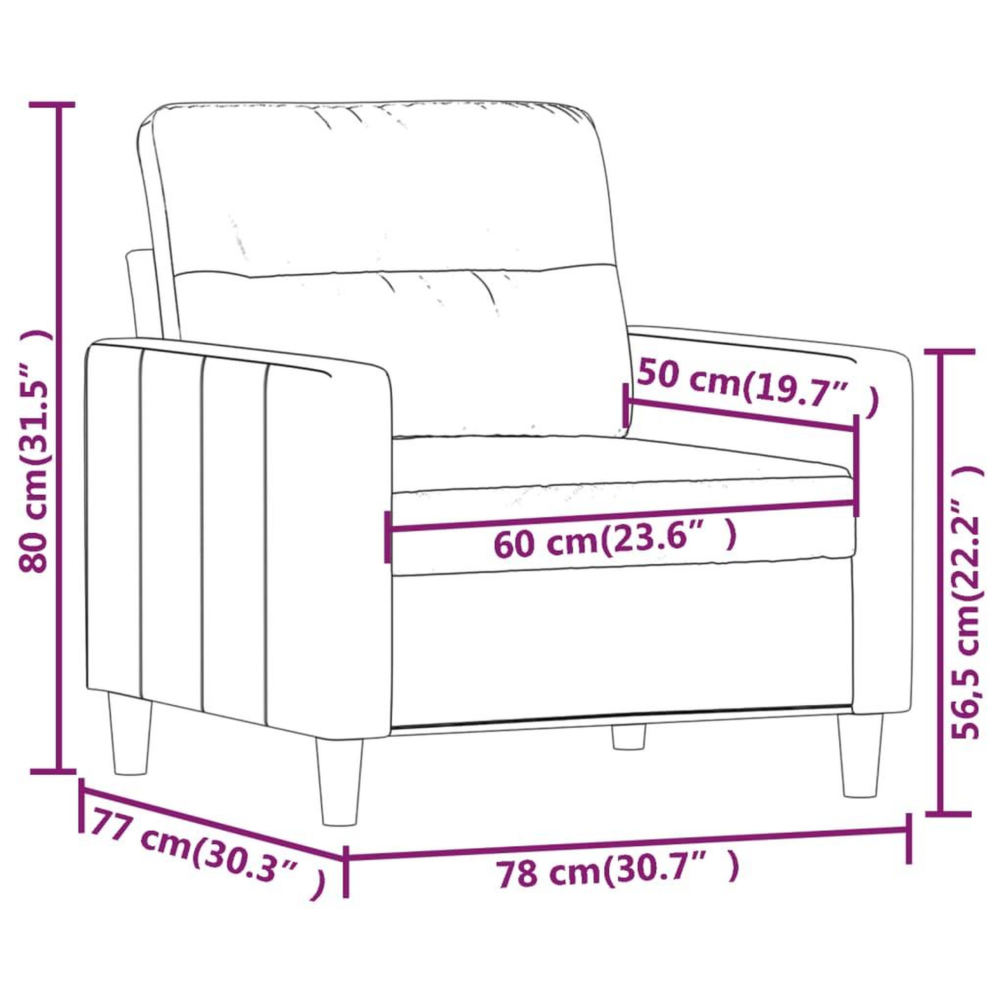 Voir la diapositive 6 : VIDAXL Fauteuil Marron 60 cm Tissu