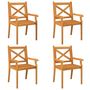 Voir la diapositive 2 : VIDAXL Chaises a manger d'exterieur lot de 4 Bois d'acacia massif