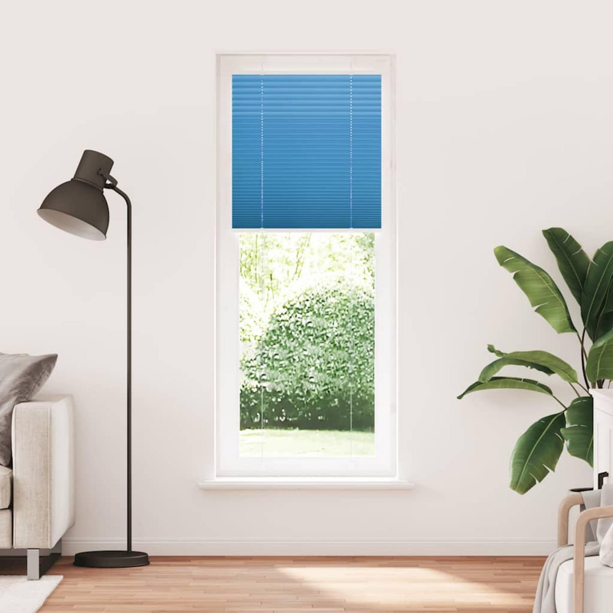 VIDAXL Store plisse bleu 75x200 cm largeur du tissu 74,4 cm polyester