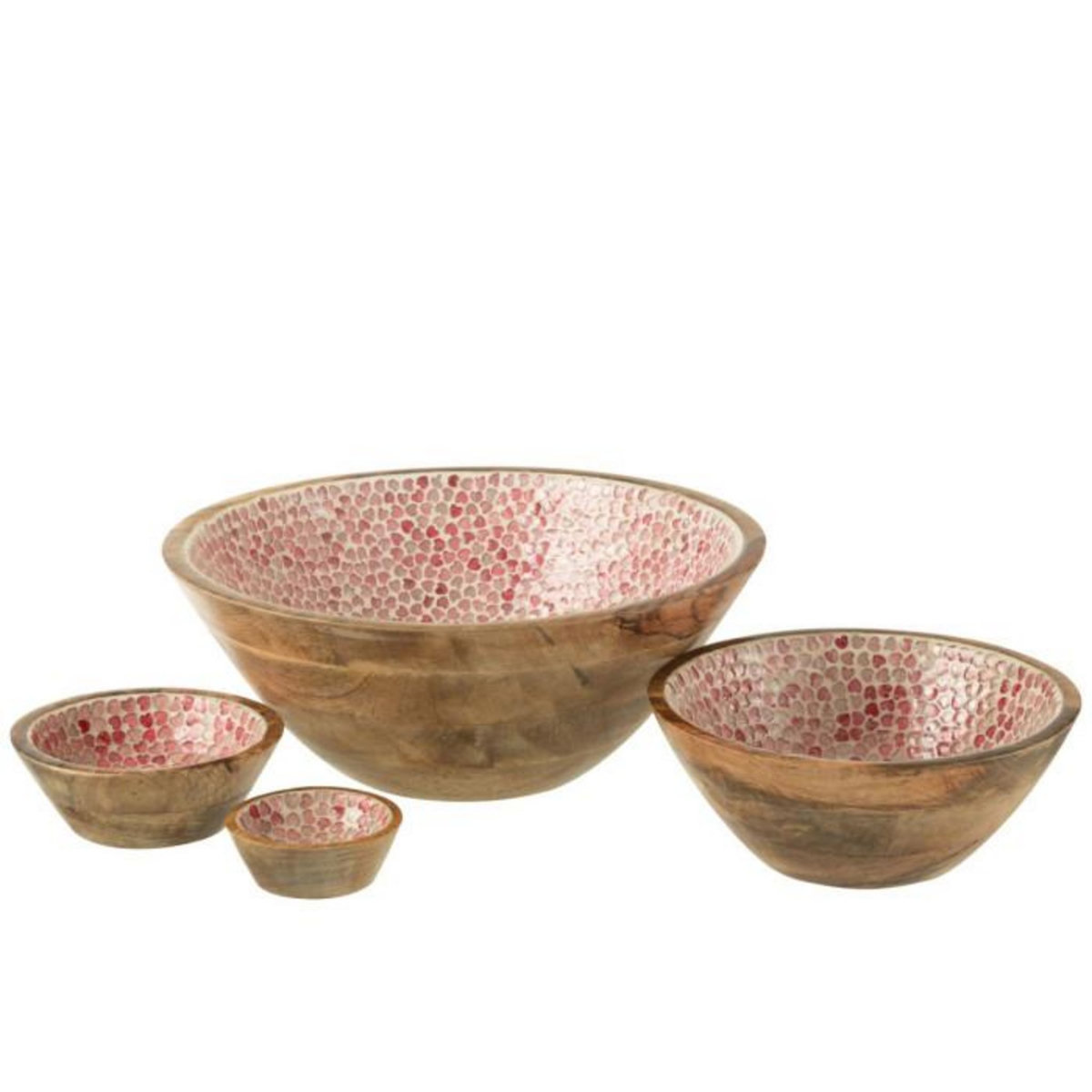 Paris Prix Saladier Mosaïque Cœur en Bois  Freddy  35cm Rose