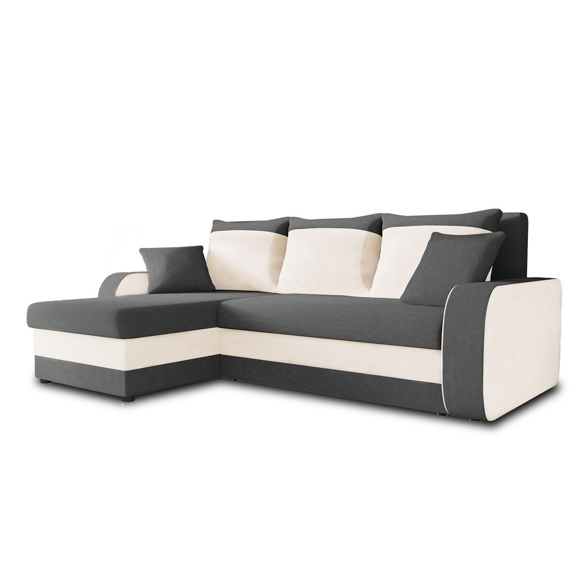 BEST MOBILIER Valos - canapé d'angle réversible - 4 places - convertible avec coffre - en velours