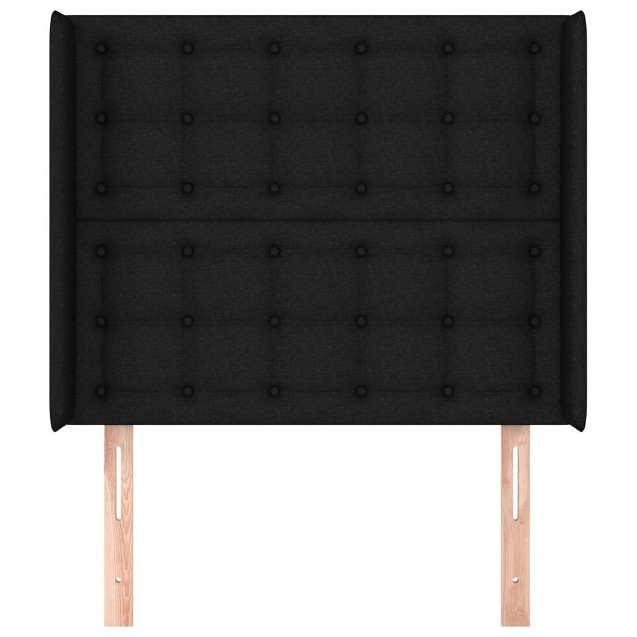 Voir la diapositive 3 : VIDAXL Tete de lit avec oreilles Noir 83x16x118/128 cm Tissu