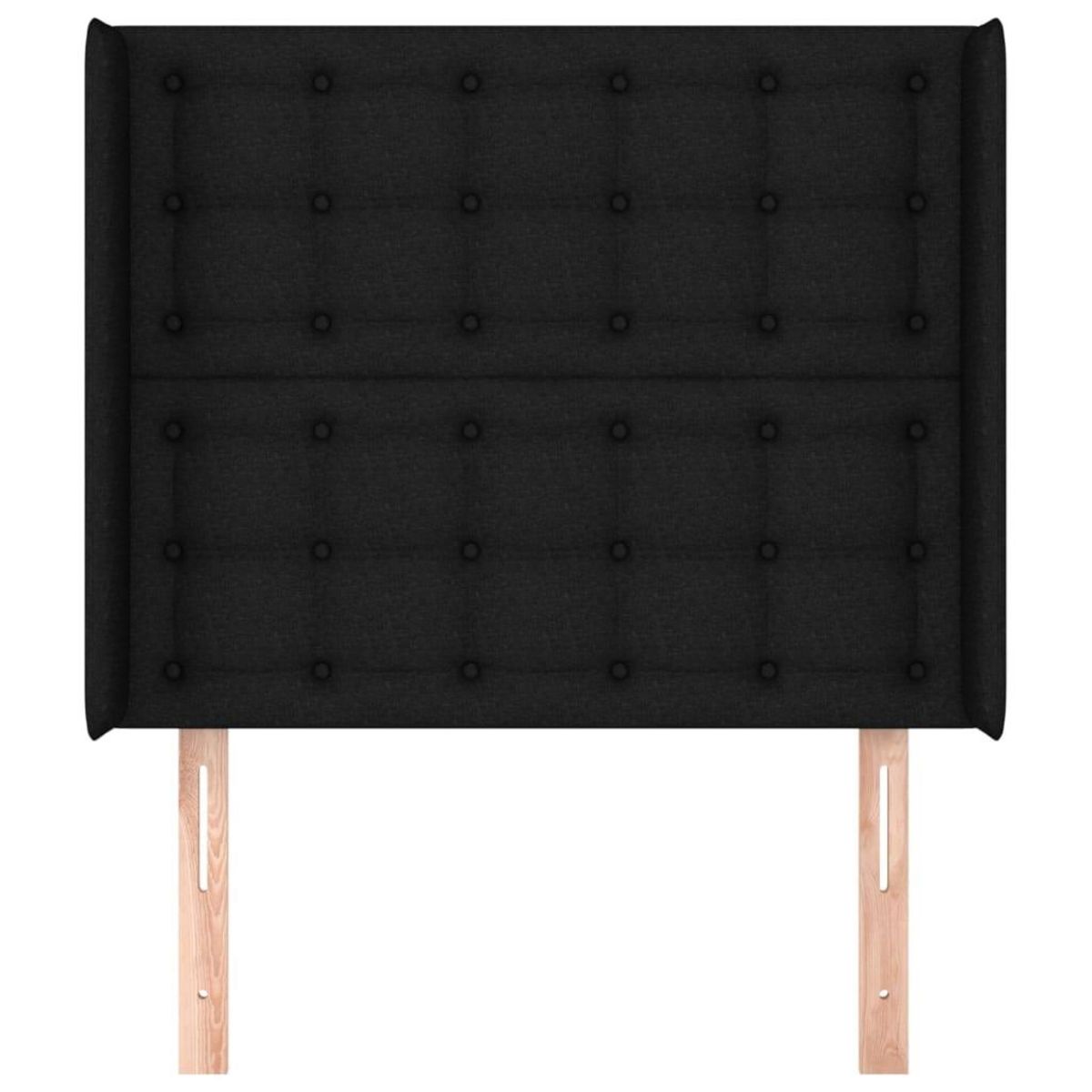 VIDAXL Tete de lit avec oreilles Noir 83x16x118/128 cm Tissu