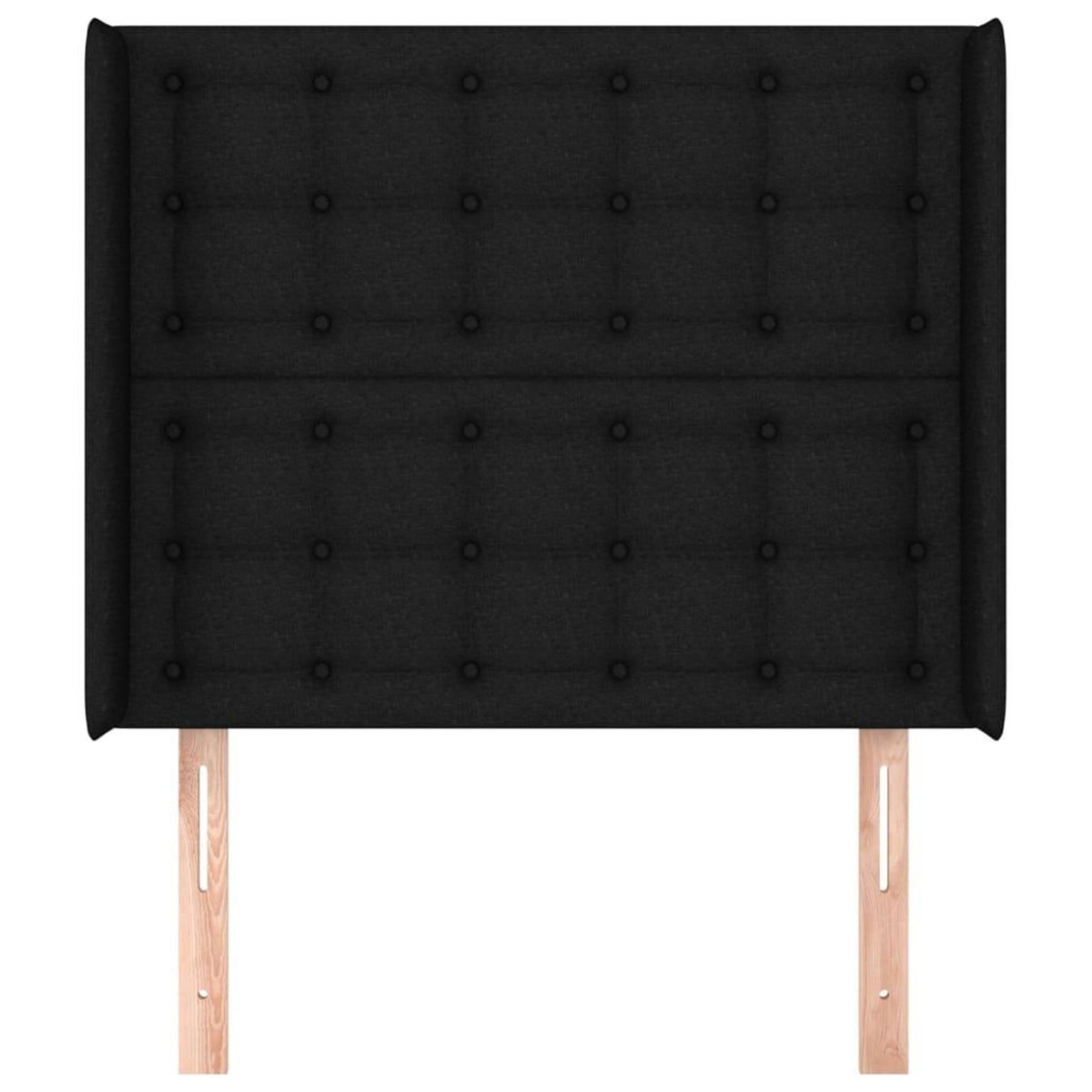 VIDAXL Tete de lit avec oreilles Noir 83x16x118/128 cm Tissu