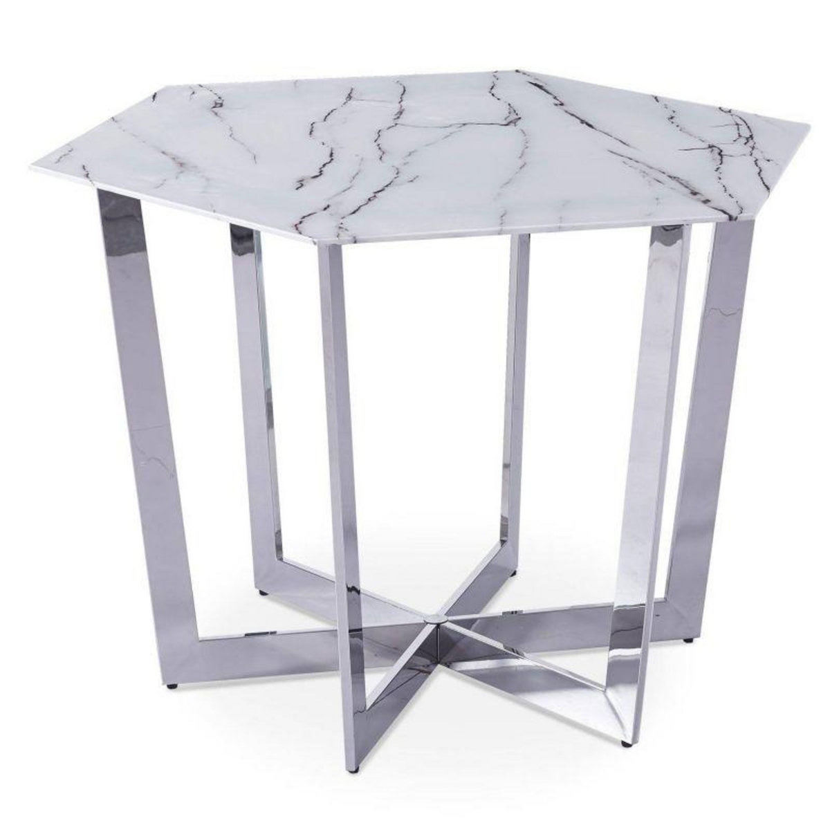 Paris Prix Table de Repas Design  Dizazi  120cm Blanc & Argent