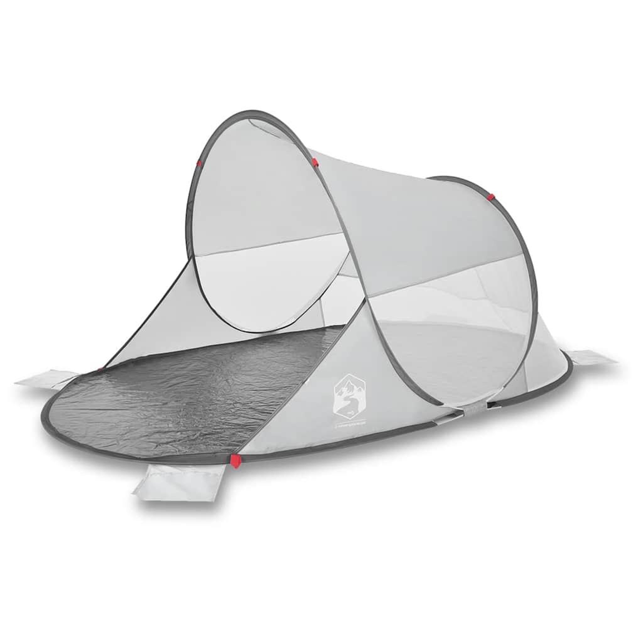 Voir la diapositive 4 : VIDAXL Tente de plage gris escamotable impermeable