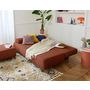 Voir la diapositive 2 : BEST MOBILIER Cristal - canapé 3 places - convertible avec coffre et pouf - en velours texturé