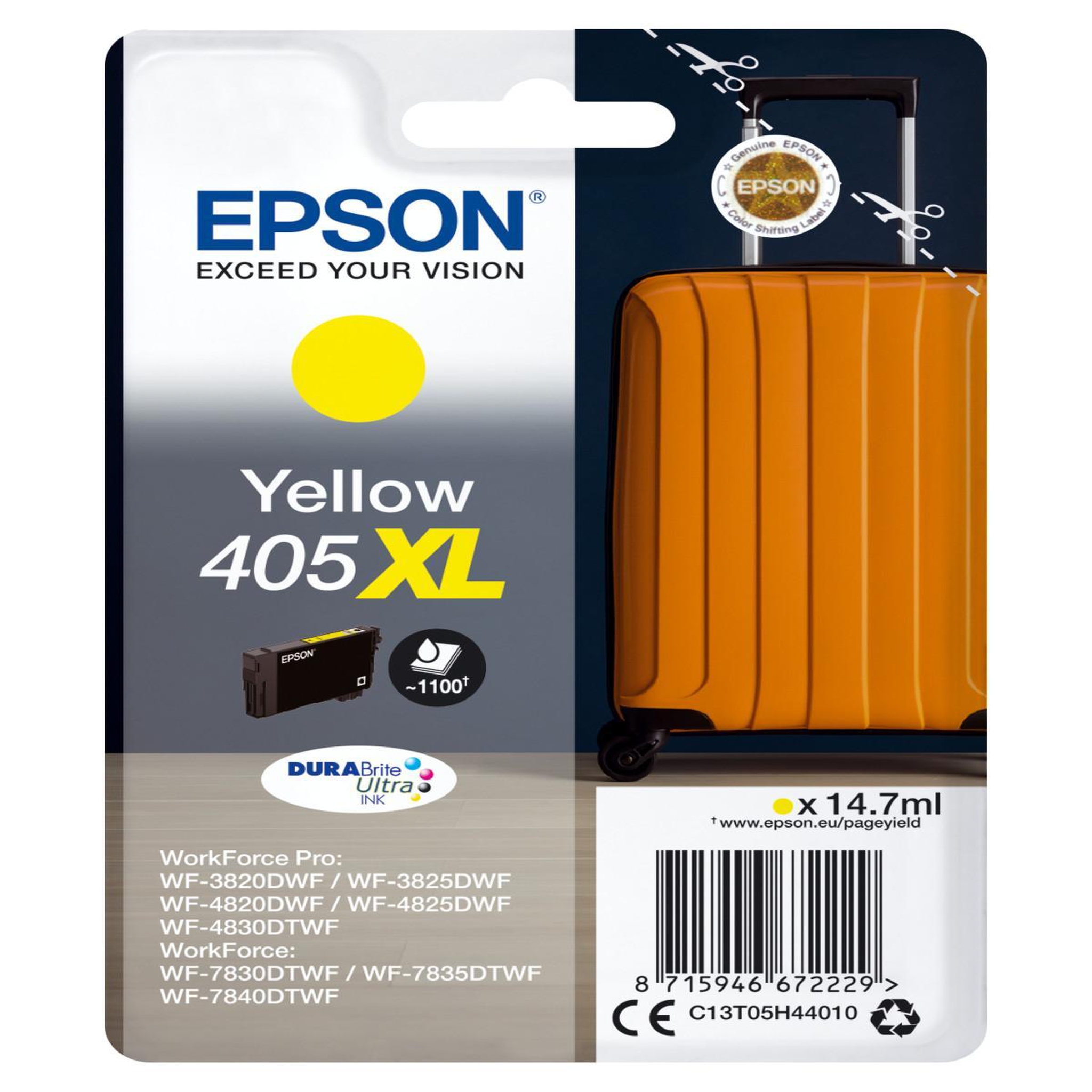 Voir la diapositive 2 : Epson Cartouche d encre Epson Valise 405 XL Jaune
