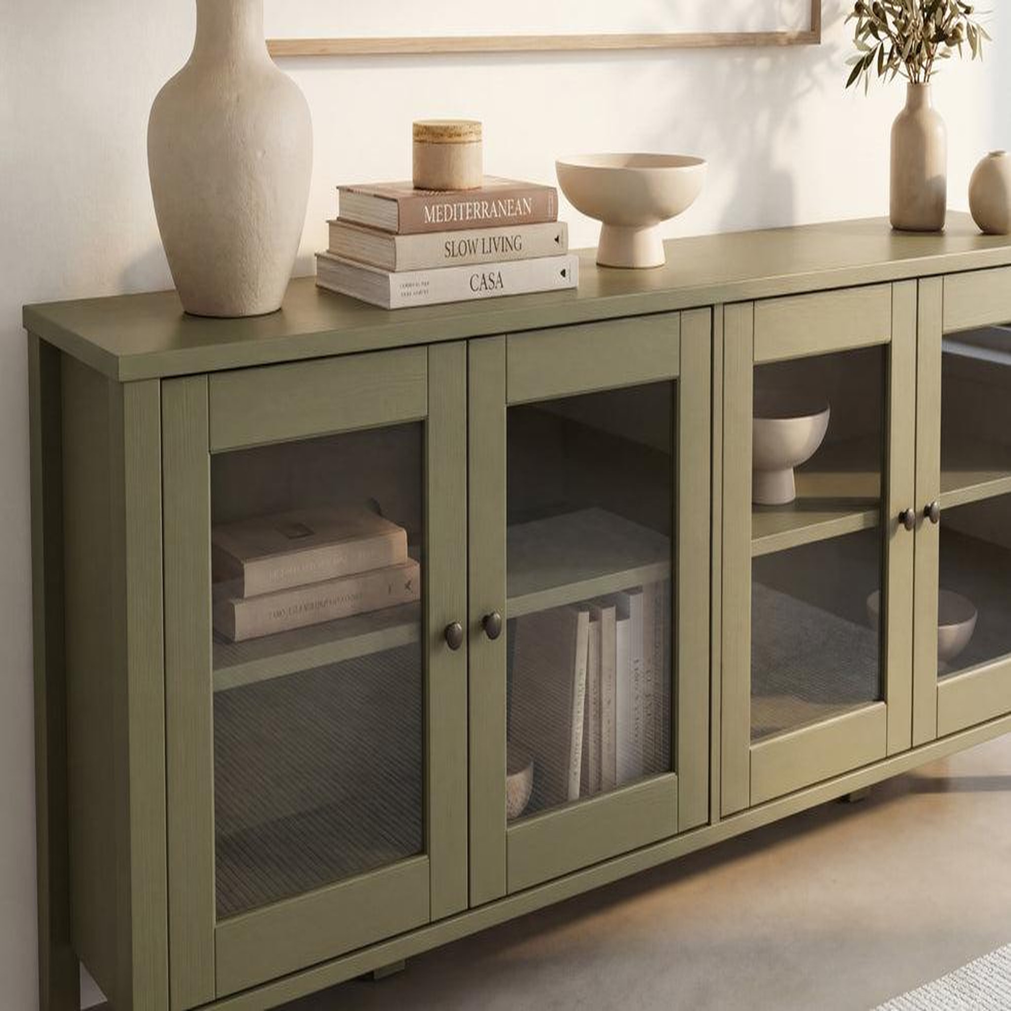Voir la diapositive 2 : CASANOVA PARIS Eve - meuble tv 150cm en pin vert