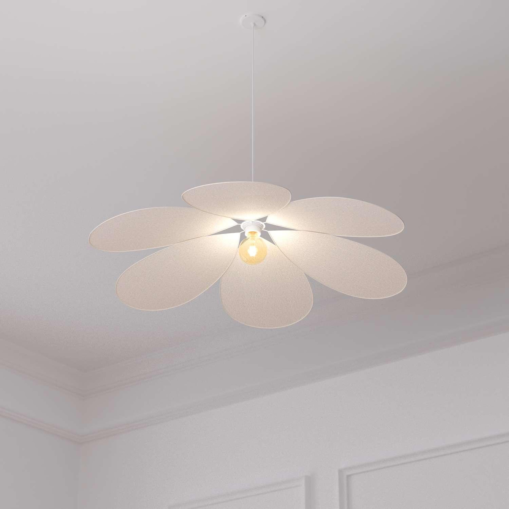Voir la diapositive 2 : ATMOSPHERA Suspension en lin FLEUR - Diam 72 cm - Beige