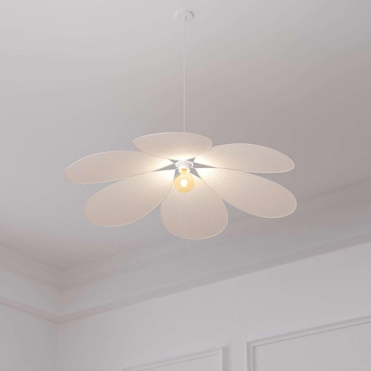 ATMOSPHERA Suspension en lin FLEUR - Diam 72 cm - Beige