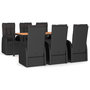 Voir la diapositive 2 : VIDAXL Ensemble a manger de jardin coussins 7pcs Noir Resine tressee