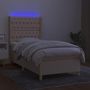 Voir la diapositive 3 : VIDAXL Sommier a lattes de lit matelas et LED Creme 80x200cm Tissu