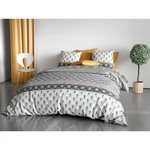 Les Ateliers du Linge Parure housse de couette sakigold. Coloris disponibles : Gris