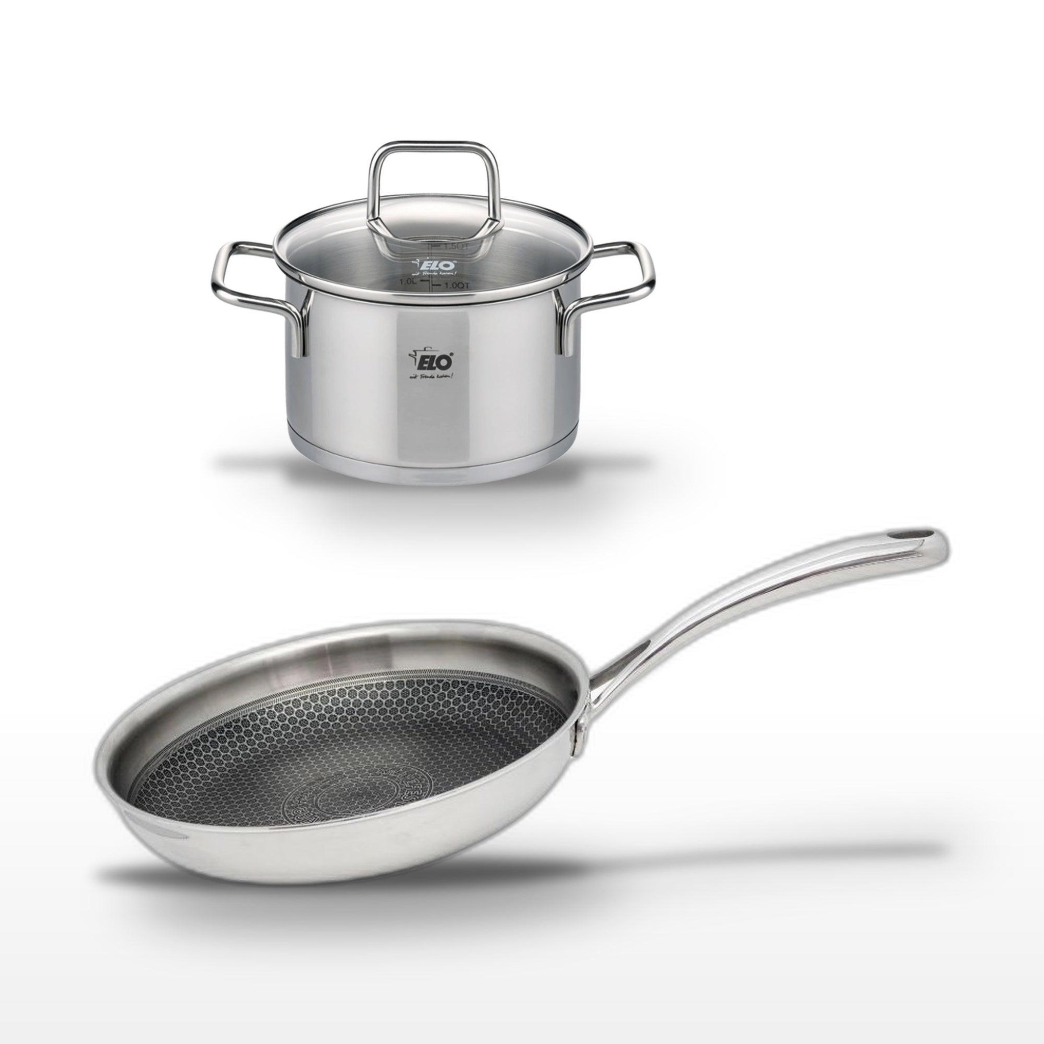 ELO Lot poêle 24 cm et faitout 14 cm elo relief evolution