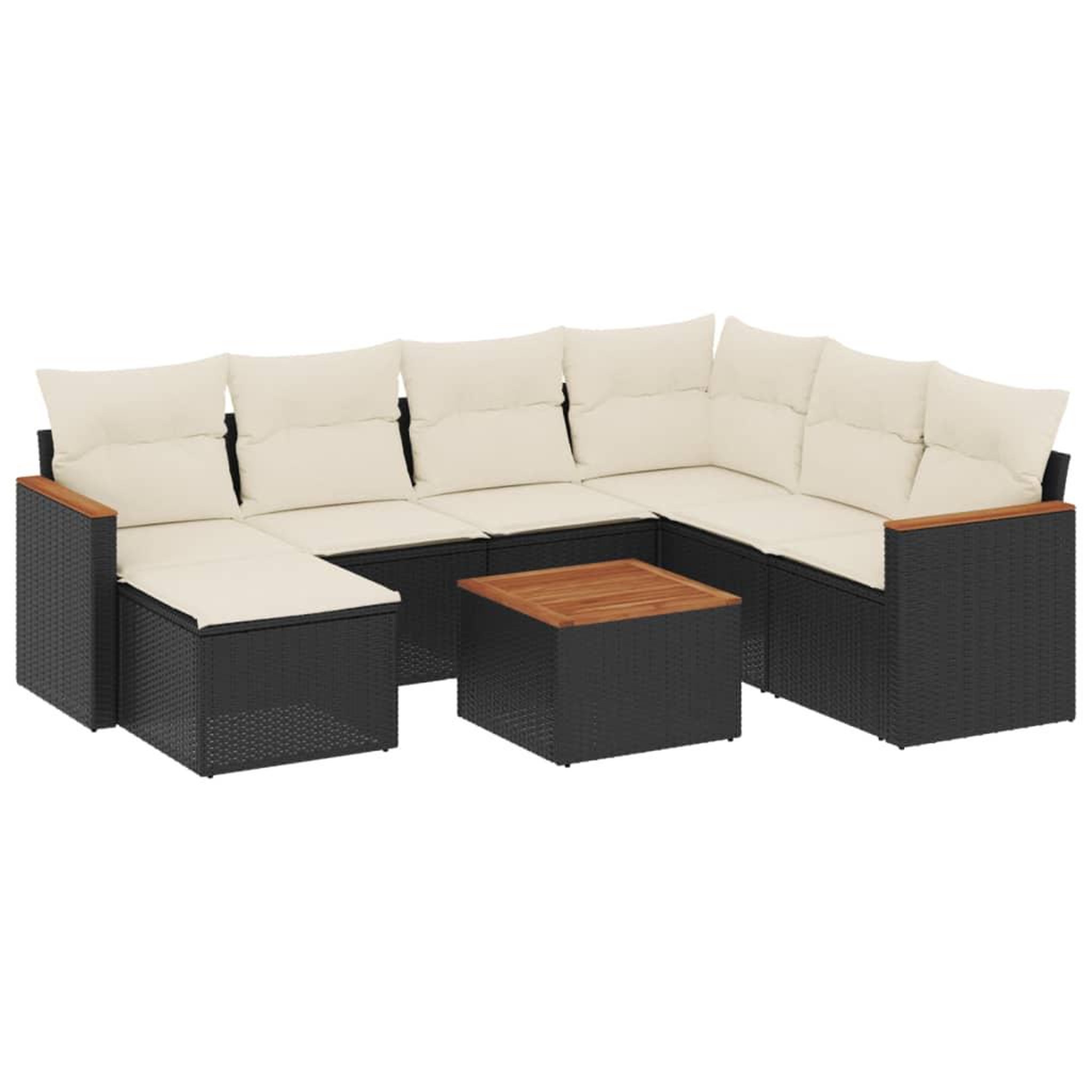 Voir la diapositive 2 : VIDAXL Salon de jardin 8 pcs avec coussins noir resine tressee
