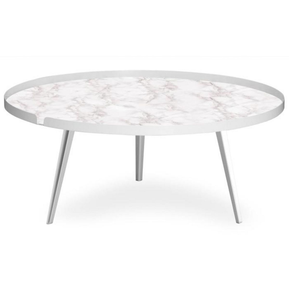 Paris Prix Table Basse à Rebord 2 Covers  Texture  90cm Blanc