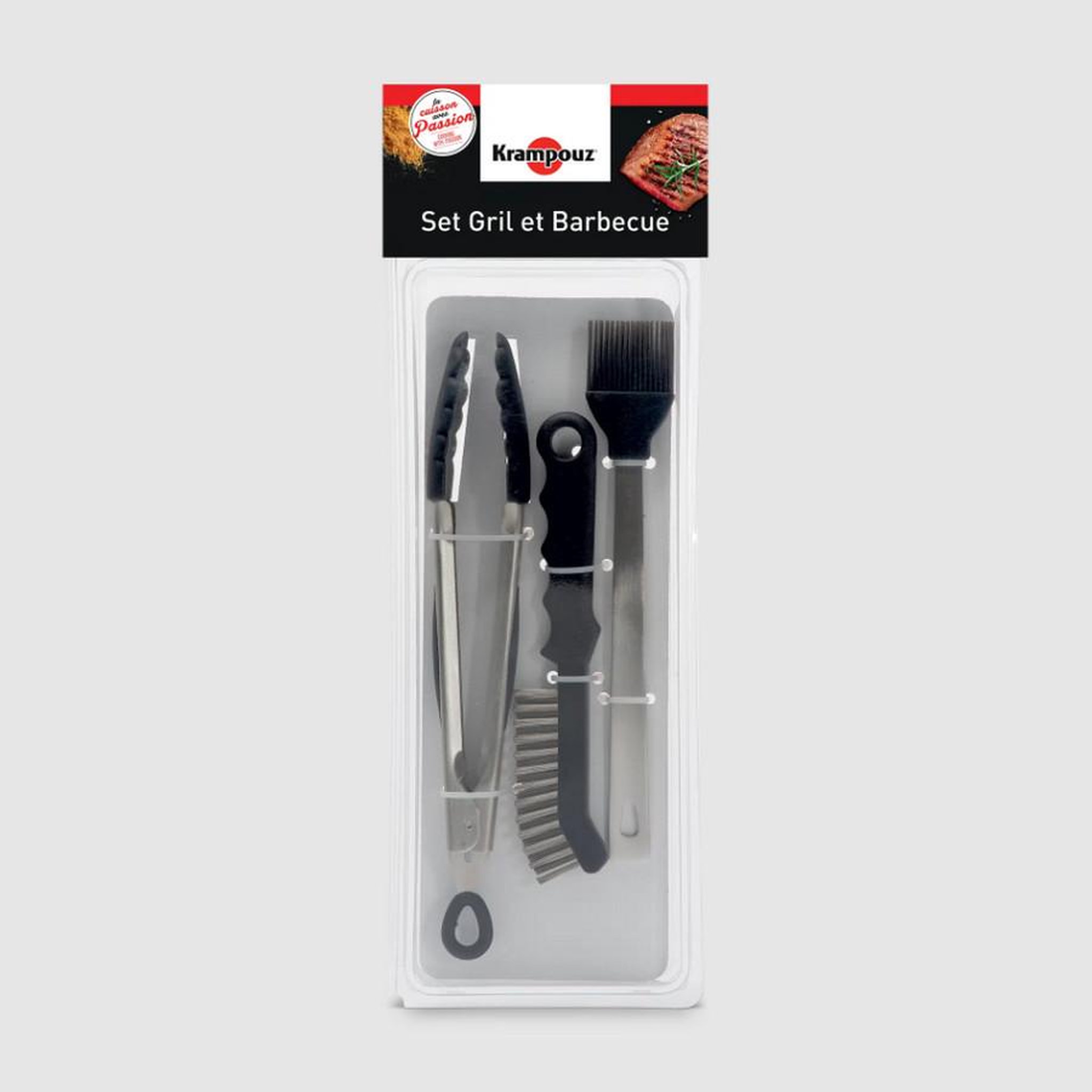 KRAMPOUZ Set de 3 ustensiles pour gril et barbecue - ASG1