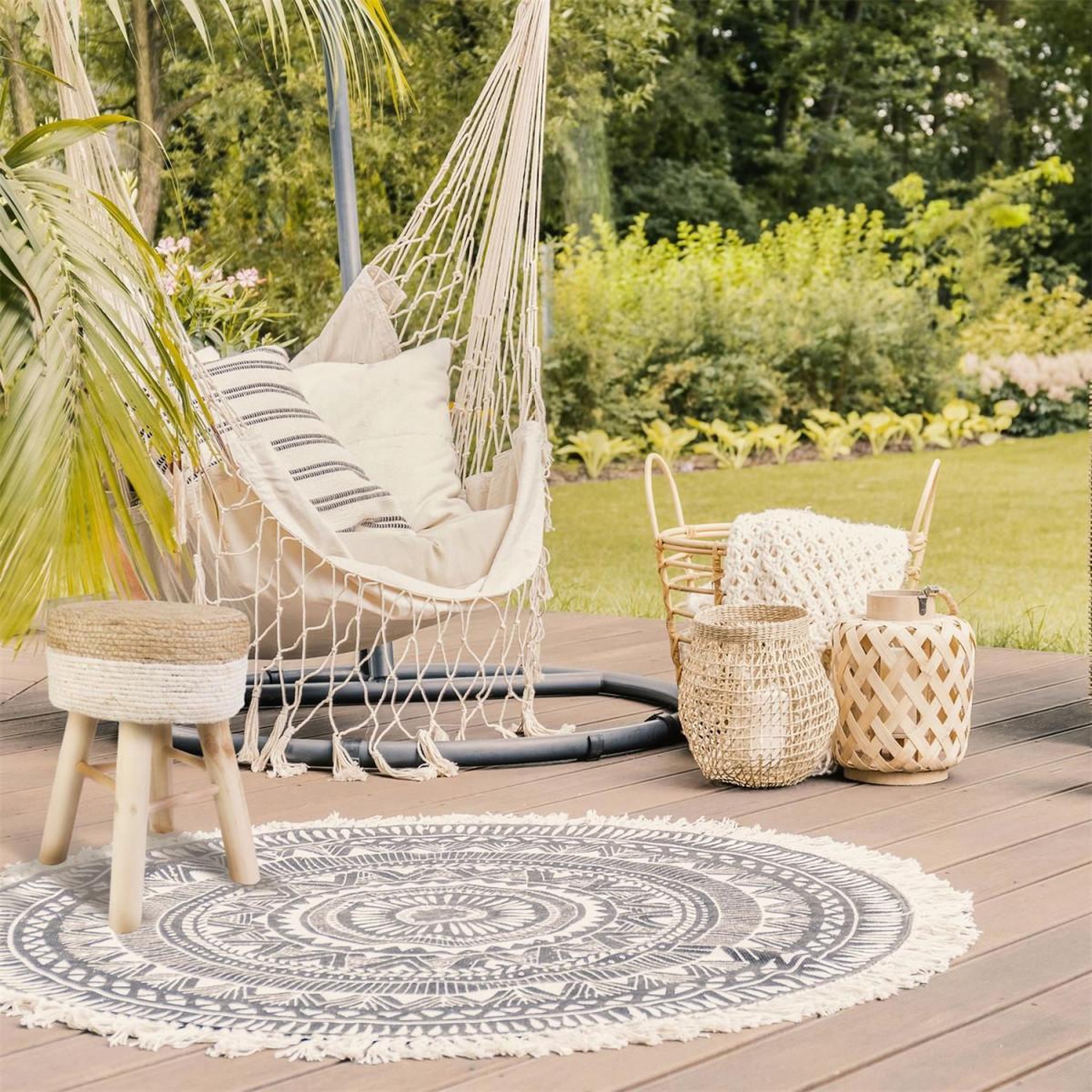 Voir la diapositive 5 : The Home Deco Factory Tabouret design en bois  lagoon  naturel