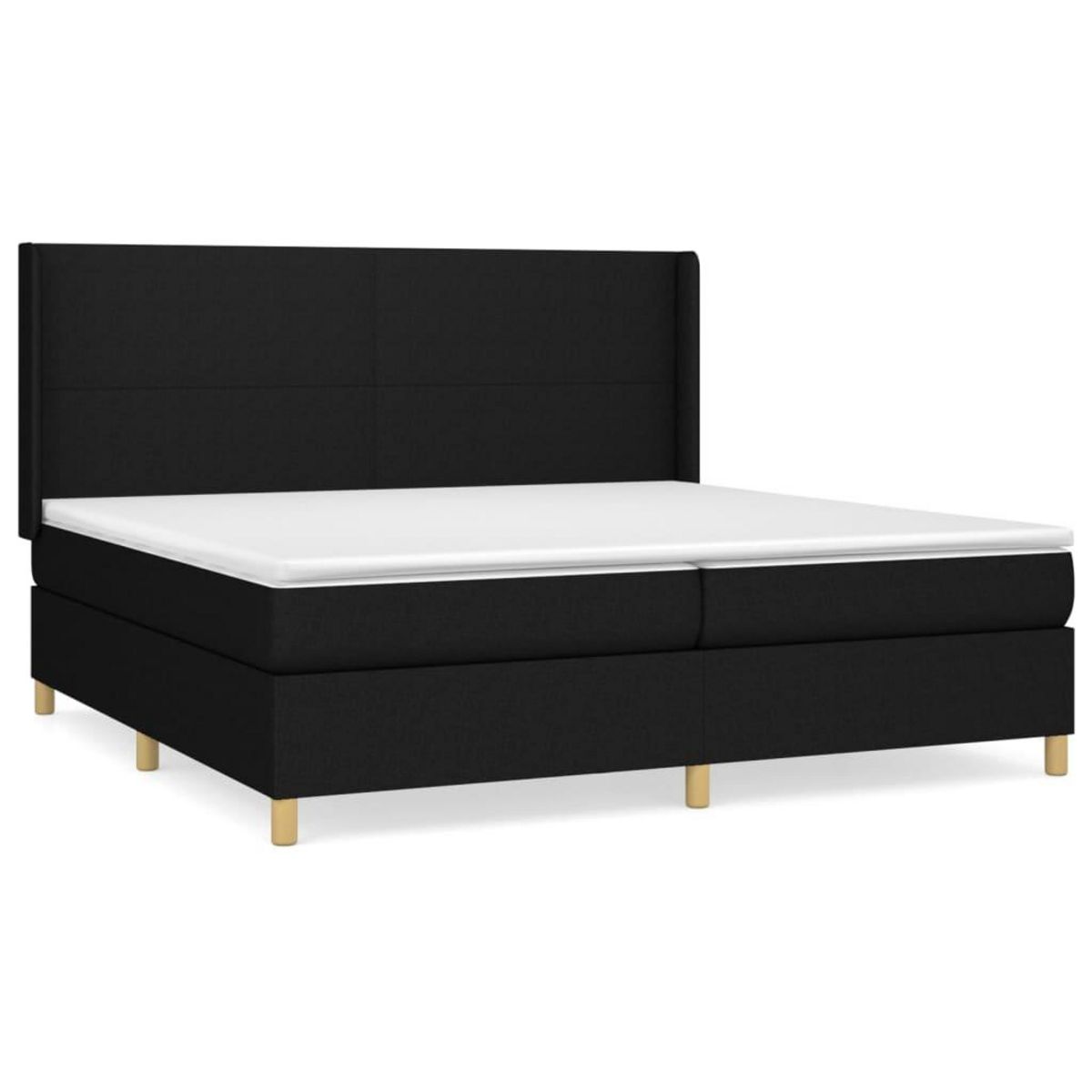 VIDAXL Sommier a lattes de lit avec matelas Noir 200x200 cm Tissu